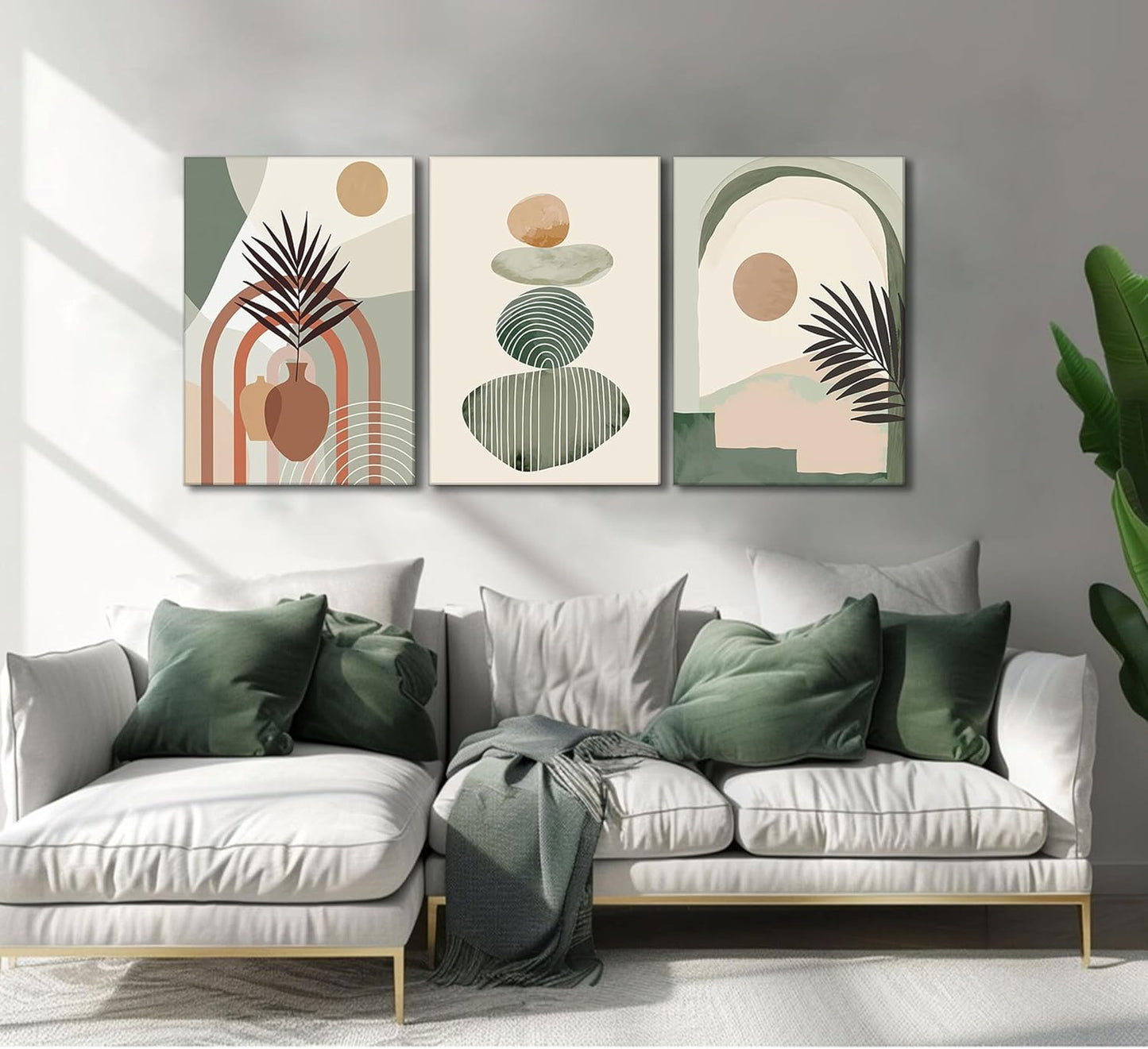 Minimalist Boho Wall Art Set – 3 Piece Canvas Decor