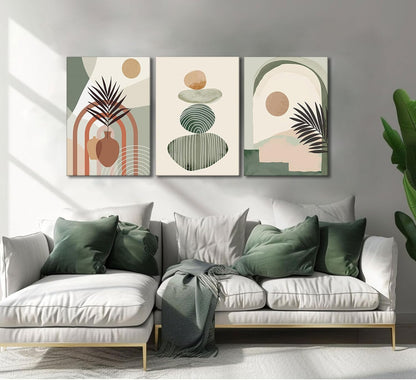 Minimalist Boho Wall Art Set – 3 Piece Canvas Decor