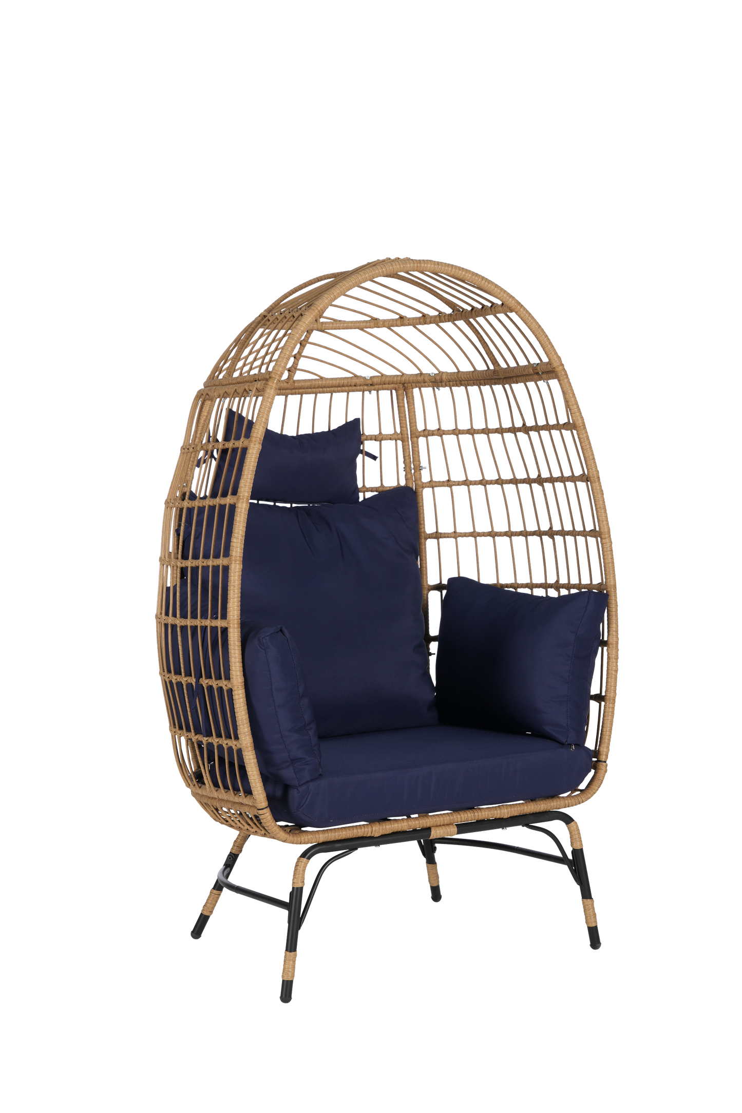 Cozara Oversized Wicker Egg Chair with Ottoman – Cozy Lounge Set