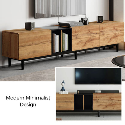 Modern TV Stand – 80” Entertainment Center with Storage