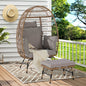 Cozara Oversized Wicker Egg Chair with Ottoman – Cozy Lounge Set