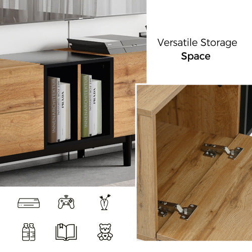 Modern TV Stand – 80” Entertainment Center with Storage