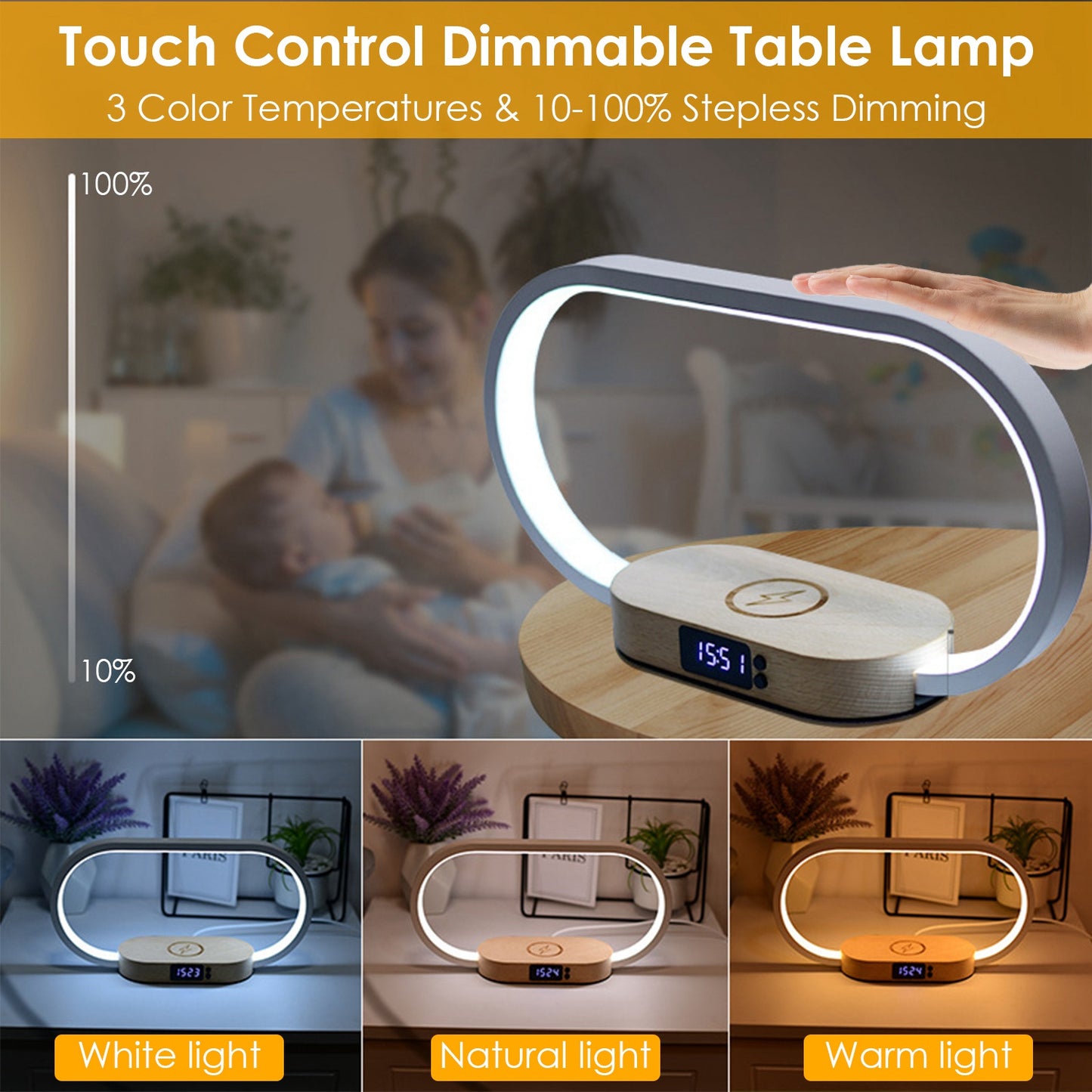Modern Touch Bedside Lamp – Cozy Ambient Lighting