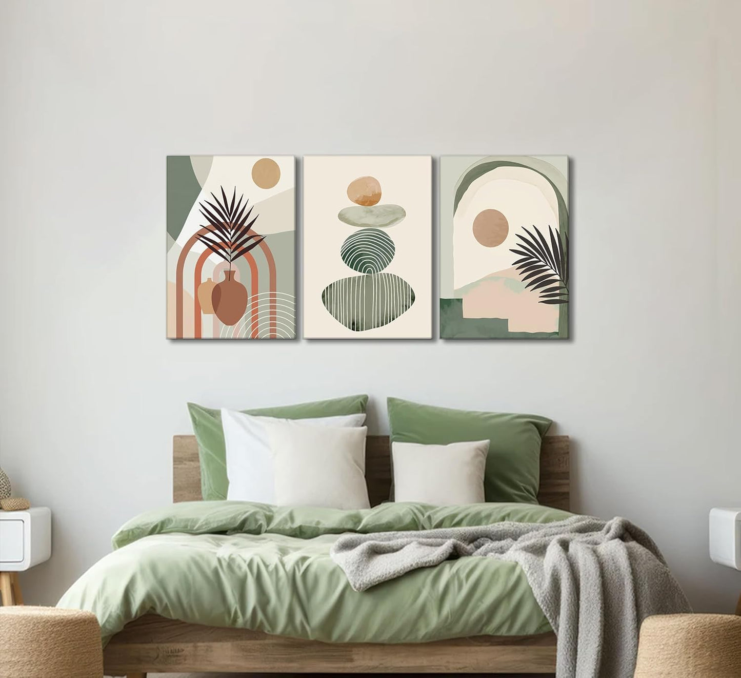 Minimalist Boho Wall Art Set – 3 Piece Canvas Decor
