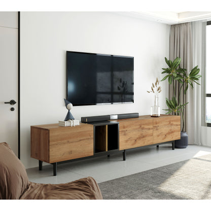 Modern TV Stand – 80” Entertainment Center with Storage