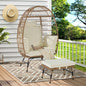 Cozara Oversized Wicker Egg Chair with Ottoman – Cozy Lounge Set