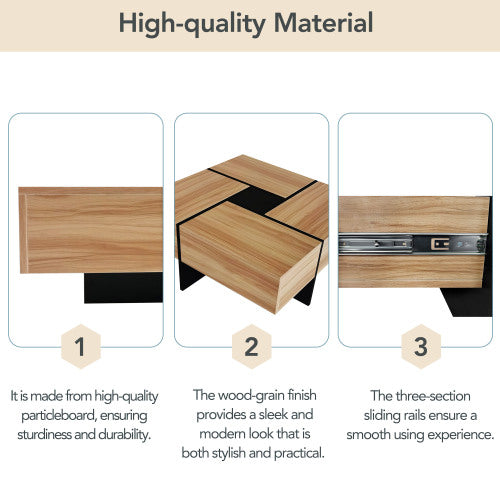 Hidden Storage Coffee Table – Expandable Modern Living Room Table