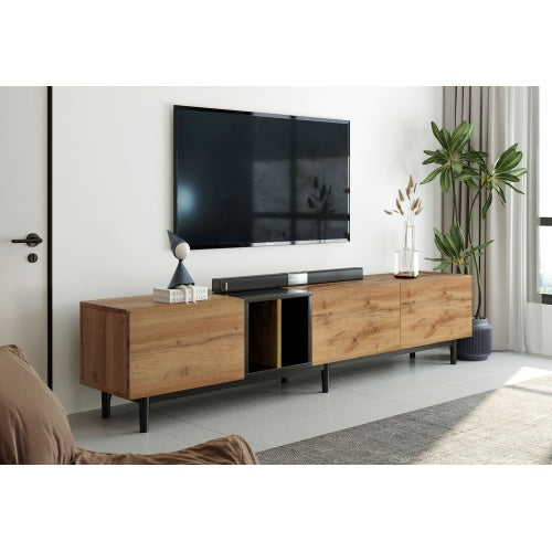 Modern TV Stand – 80” Entertainment Center with Storage