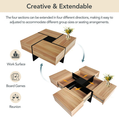 Hidden Storage Coffee Table – Expandable Modern Living Room Table