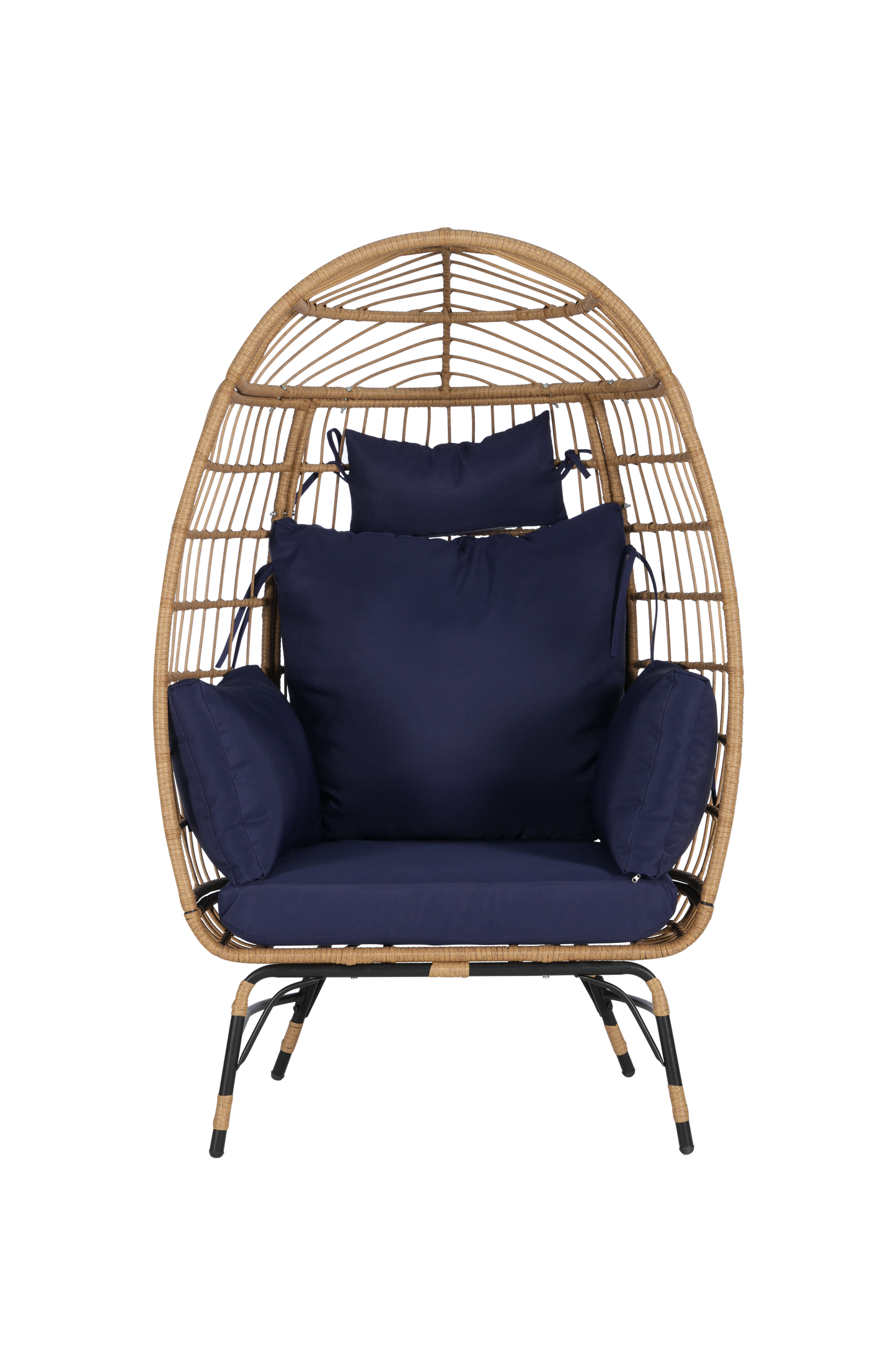 Cozara Oversized Wicker Egg Chair with Ottoman – Cozy Lounge Set