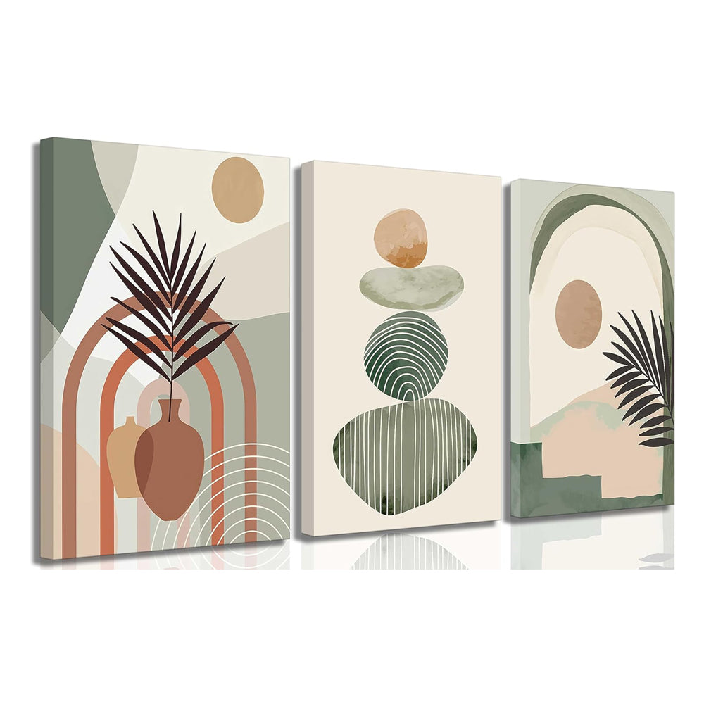 Minimalist Boho Wall Art Set – 3 Piece Canvas Decor