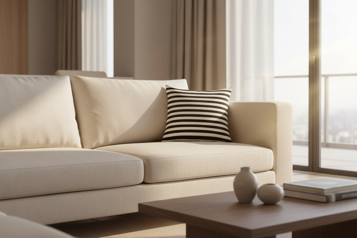 Cozara Minimal Striped Pillow Cover – Modern Cozy Accent Cushion